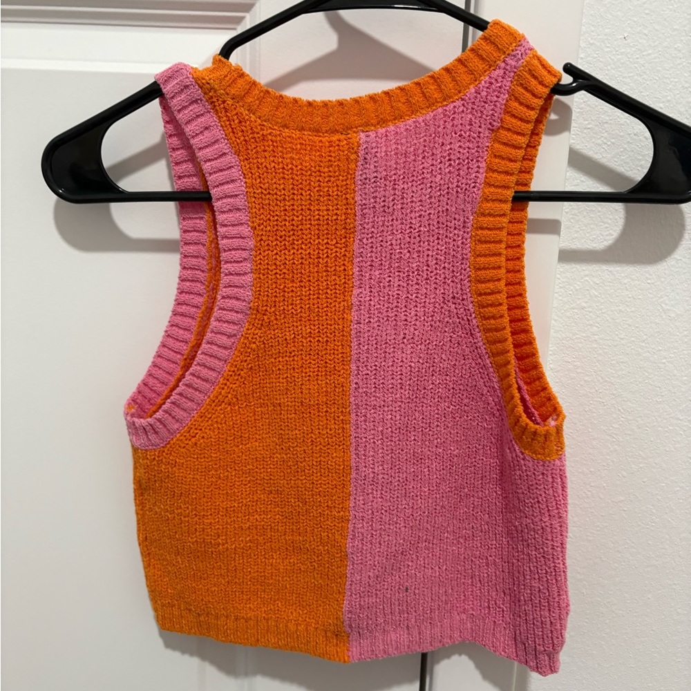 H&M Divided Pink and Orange Knit Top - Picture 3 of 3